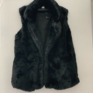 Black Faux Fur Vest!